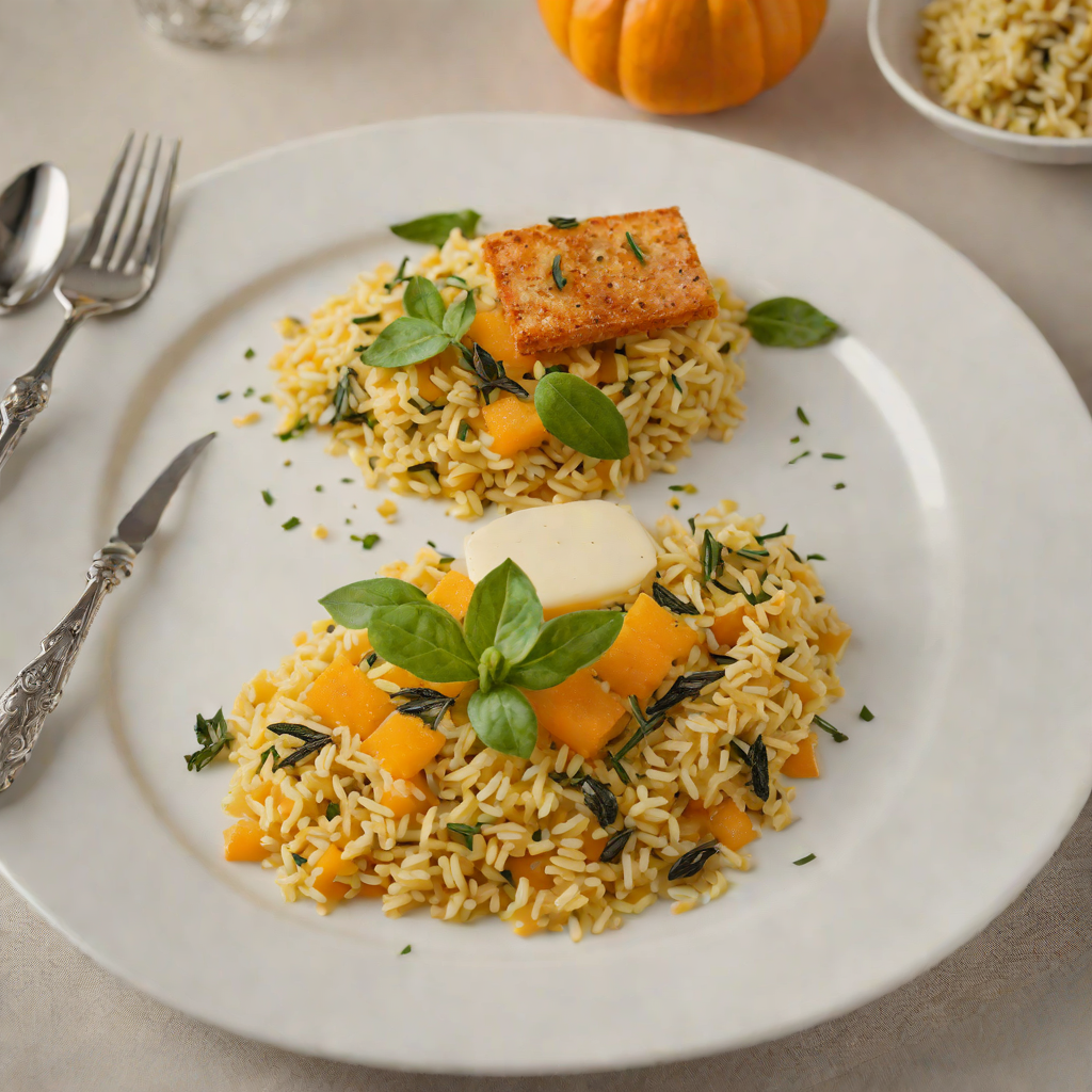 Layered Pumpkin and Sage Risotto with Parmesan Crisp