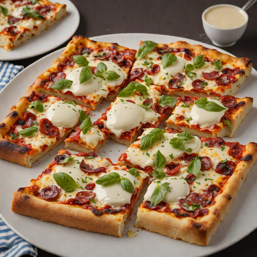 Detroit-Style Thick Crust Pizza with Fresh Mozzarella and Pepperoni