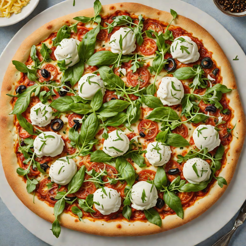 Roman-Style Thin Crust Pizza with Burrata and Arugula
