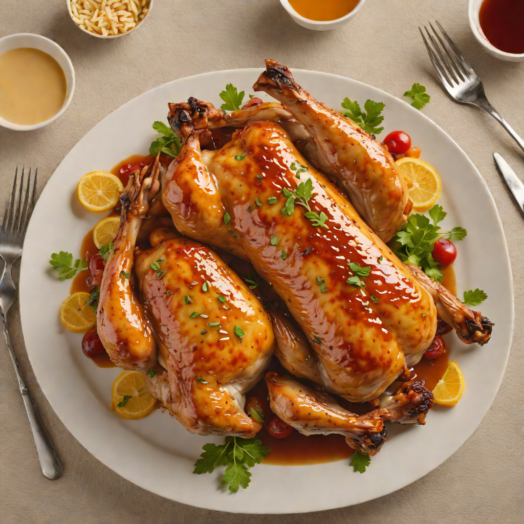 Block-Shaped Honey-Glazed Roast Chicken