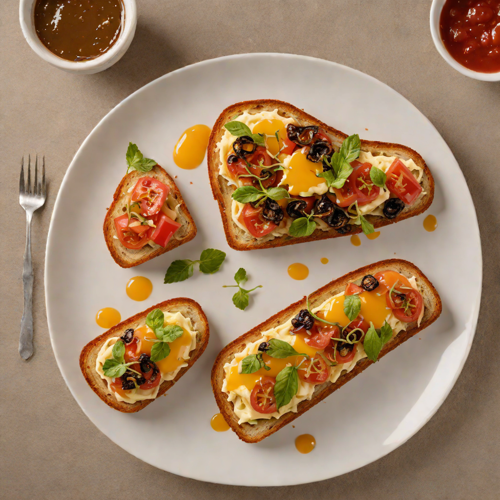 Open-Faced Vegemite and Cheese Toast with Tomato Relish