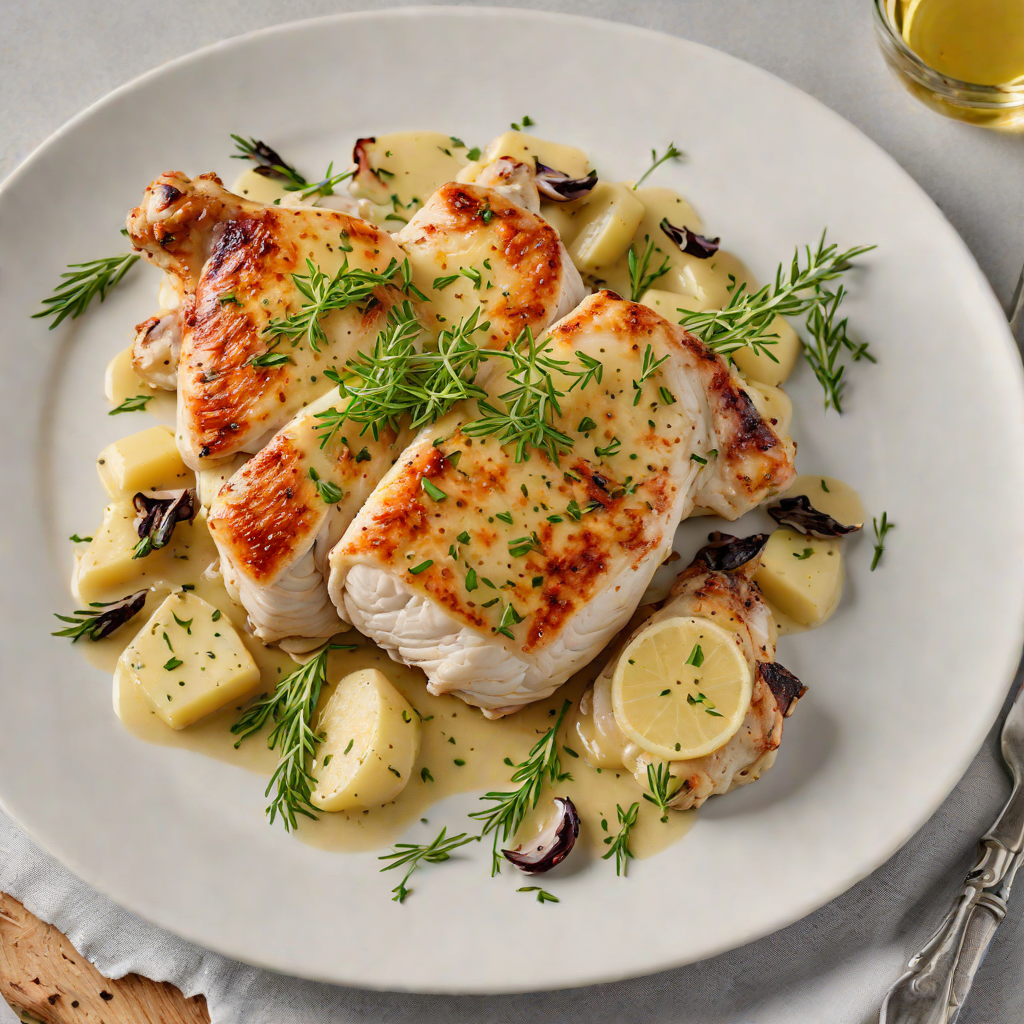 Quick Pan-Seared Chicken with Garlic and Thyme Butter Sauce