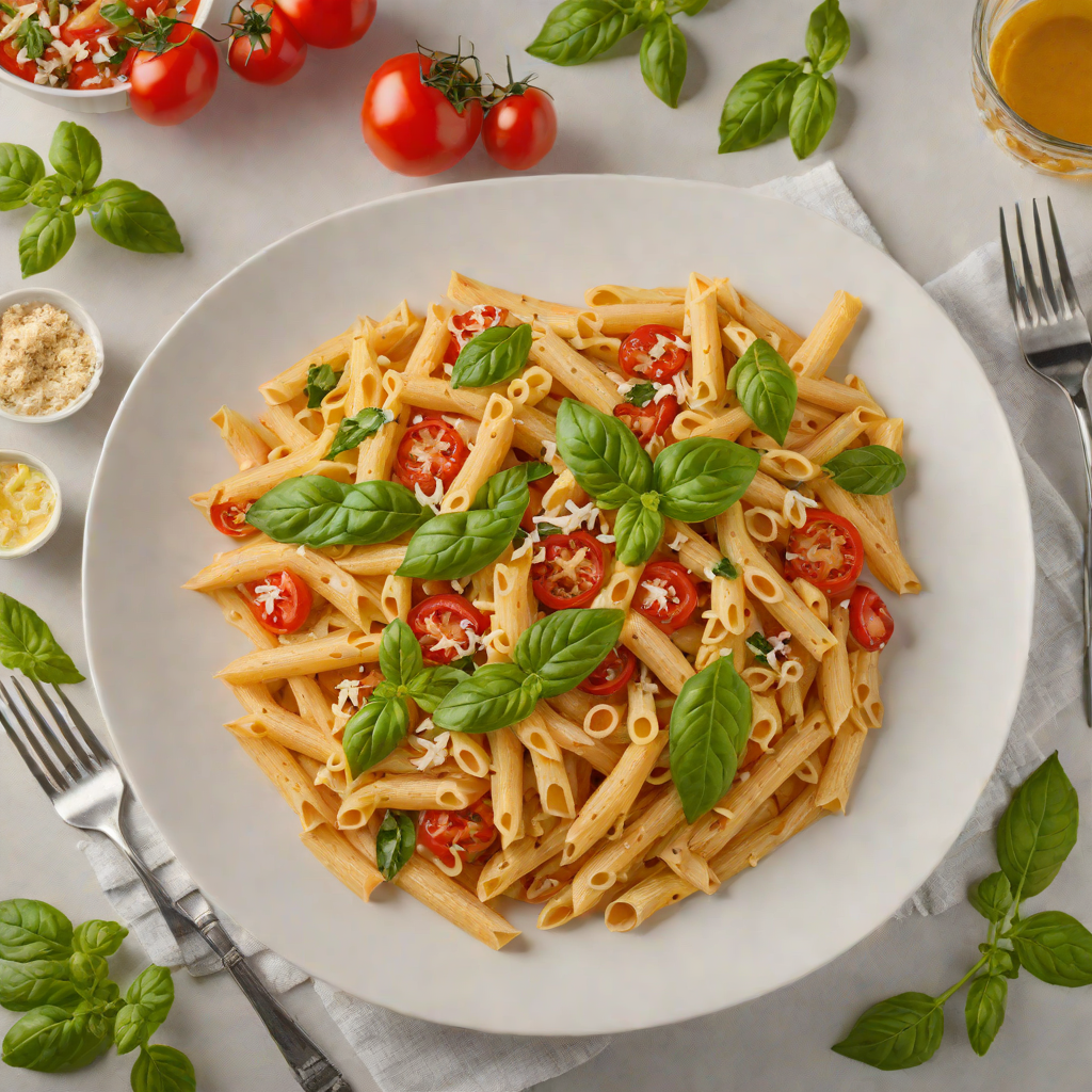 One-Pot Tomato and Basil Penne with Garlic Butter