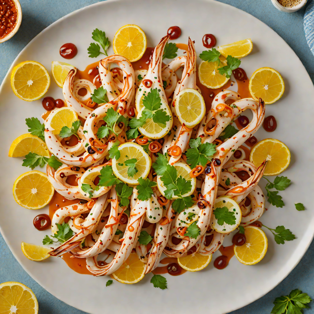 Harissa-Spiced Grilled Squid with Citrus Tahini Sauce