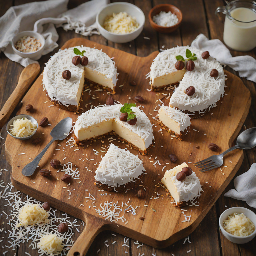 No-Bake Lamington Cheesecake with Desiccated Coconut