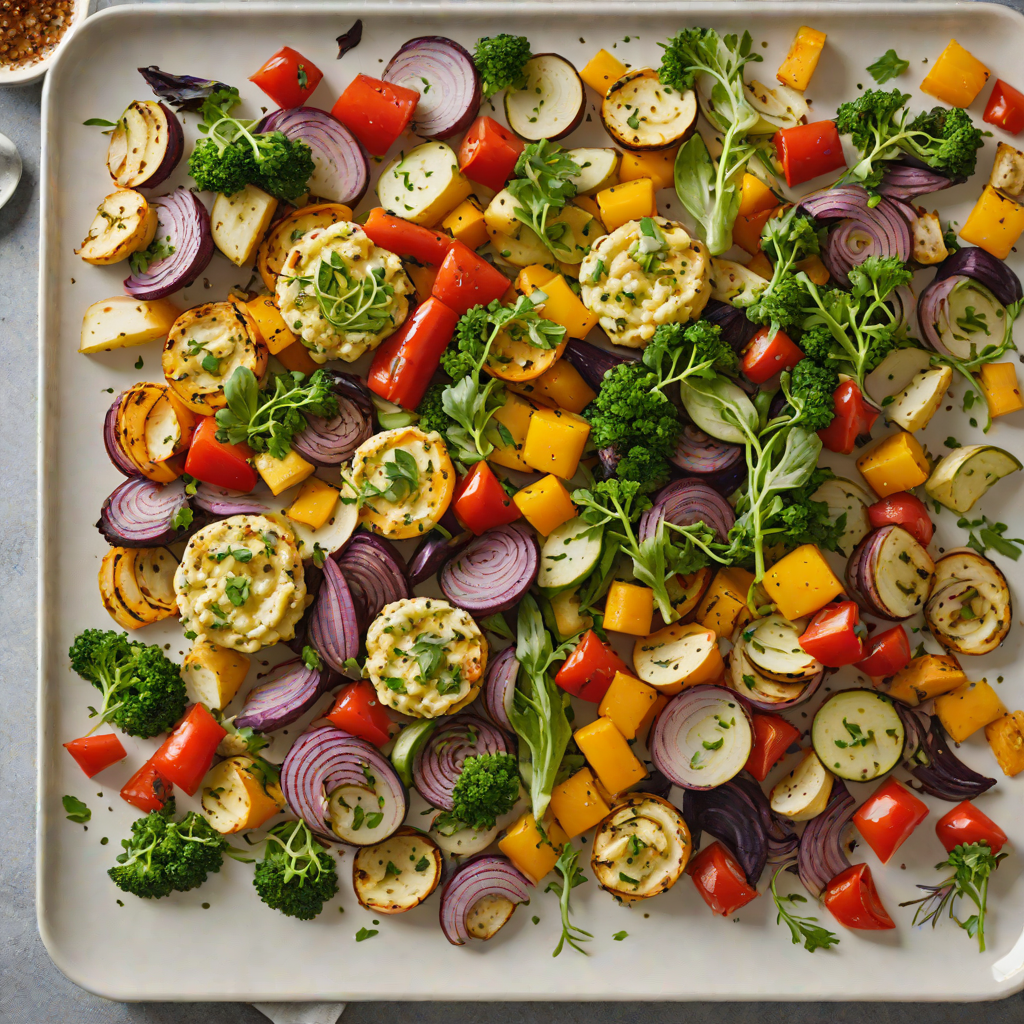 Sheet Pan Charred Vegetable Medley with Garlic Herb Sauce