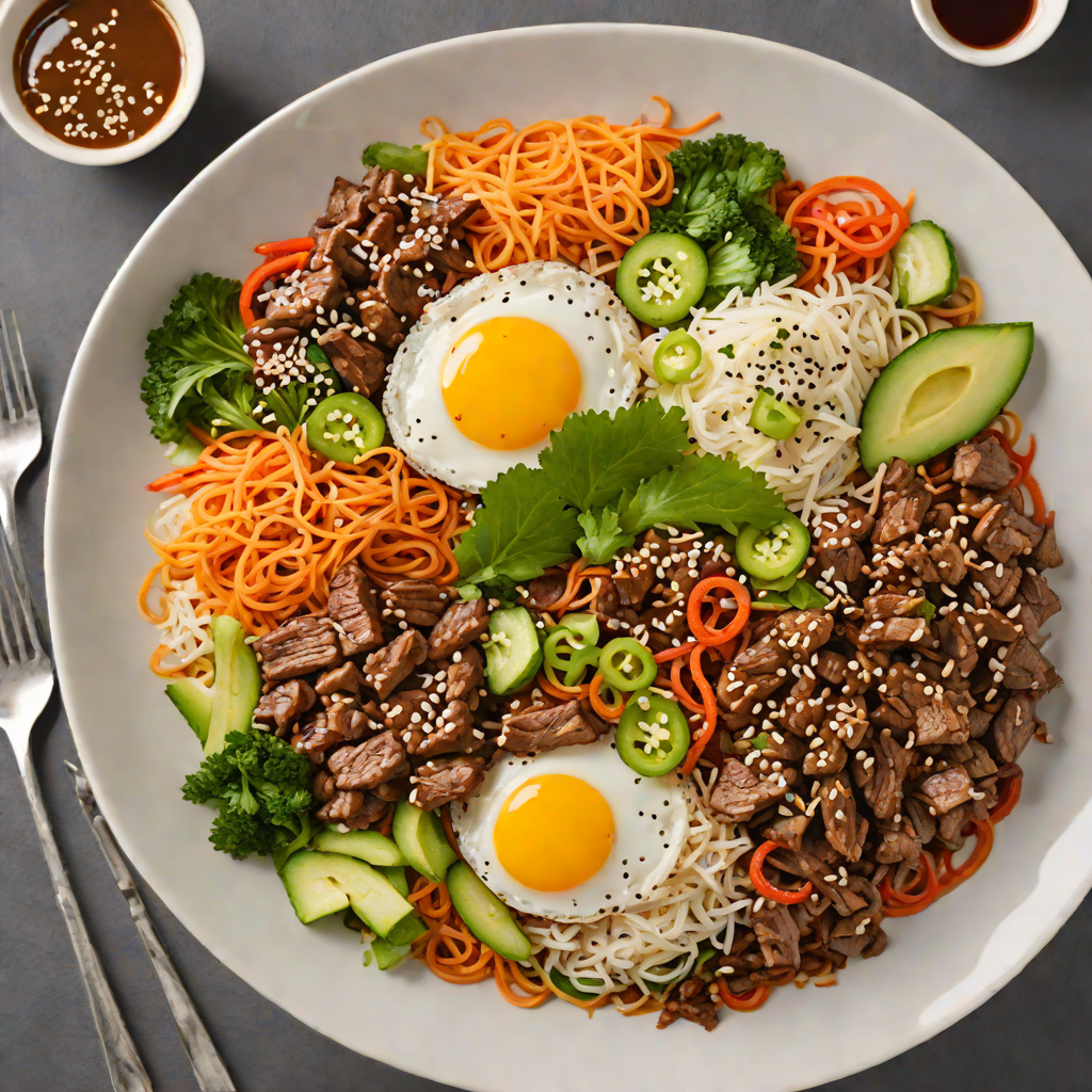 Spicy Korean-Style Beef Bibimbap with Sesame Sauce