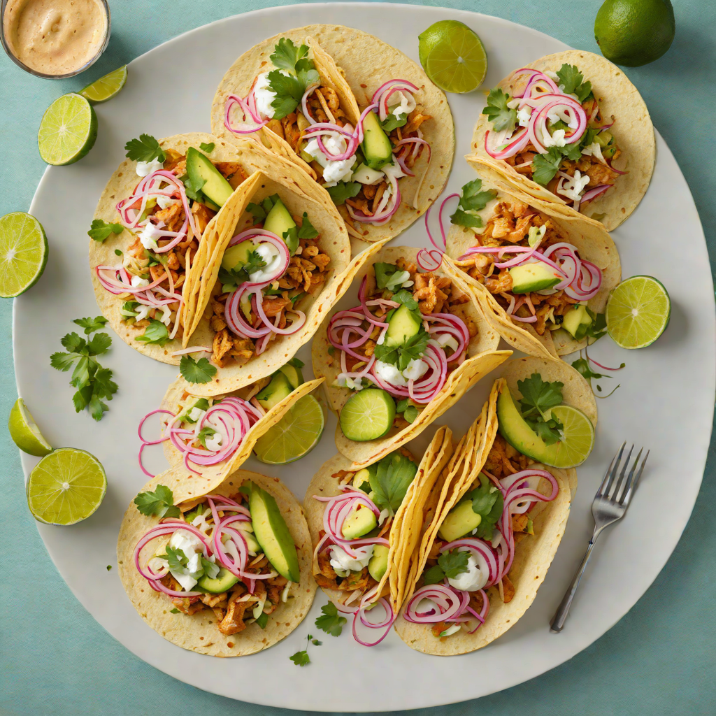Smoky Chipotle-Crab Tacos with Avocado Crema and Pickled Onions