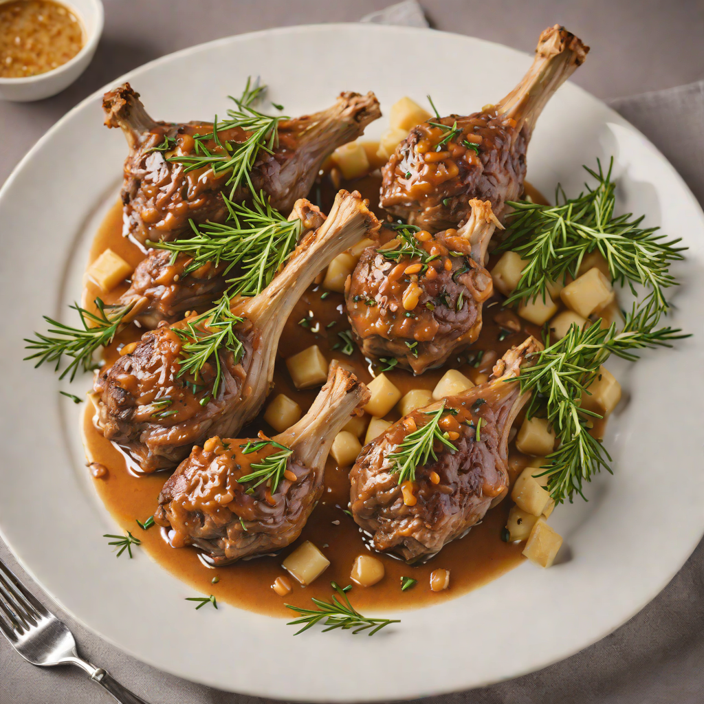 Slow-Cooked Lamb Shanks with Rosemary and Macadamia