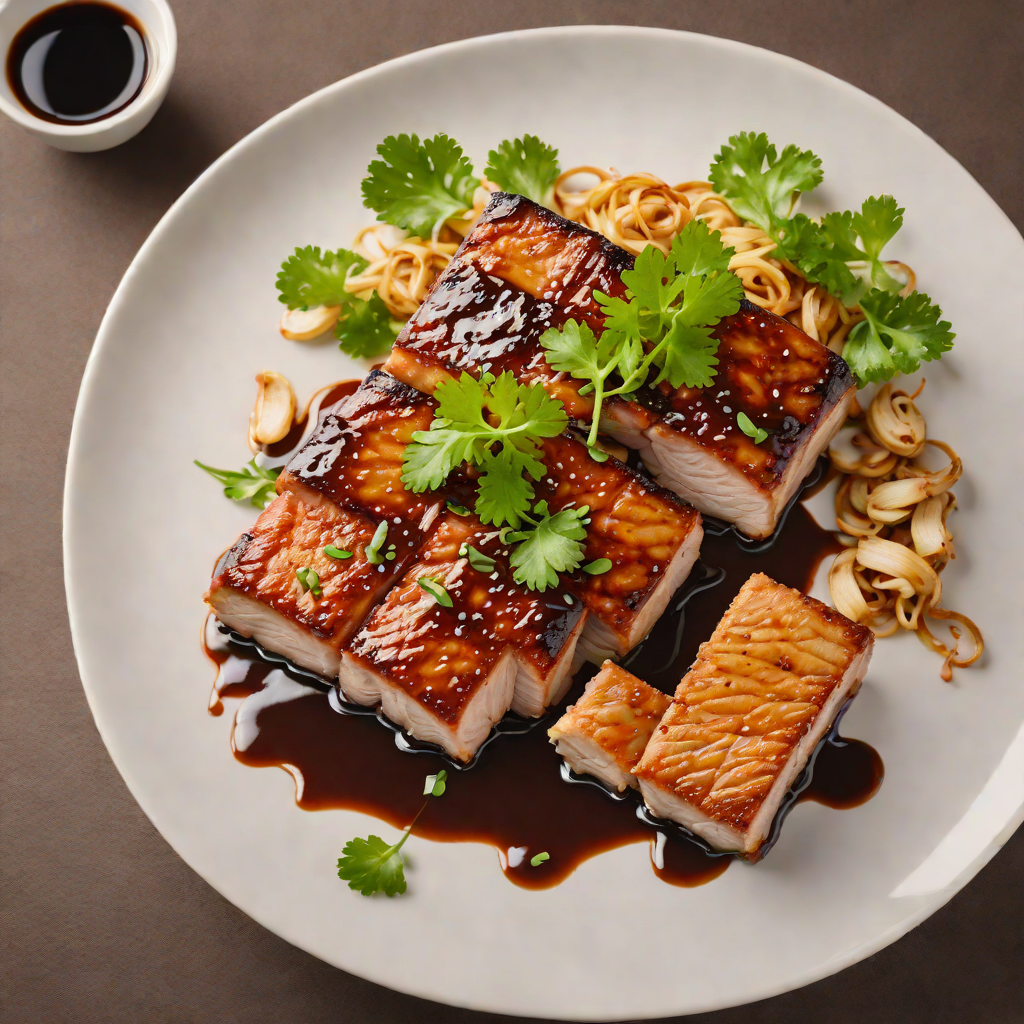 Pan-Seared Pork Belly with Dark Soy and Garlic Sauce