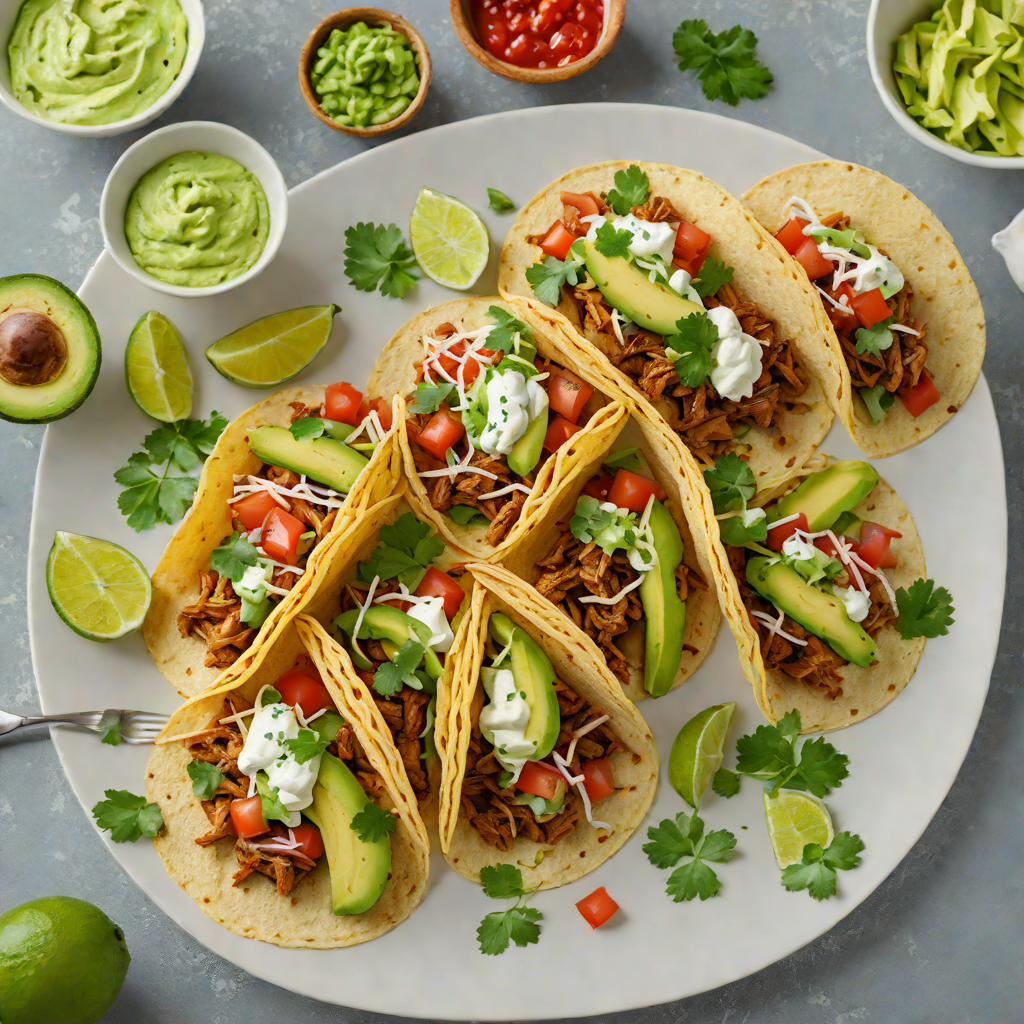 Spicy Slow-Cooked Pork Tacos with Avocado Crema