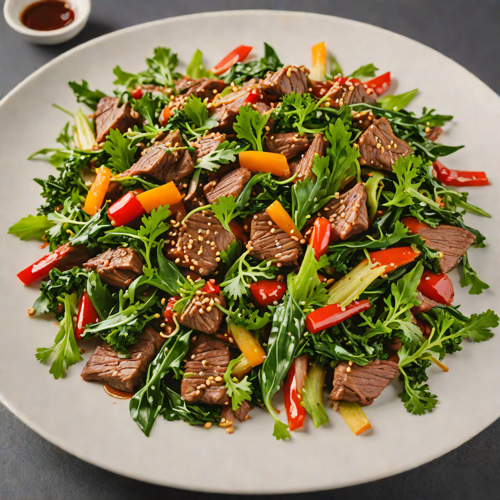 Kangaroo Stir-Fry with Quandong and Garlic Greens