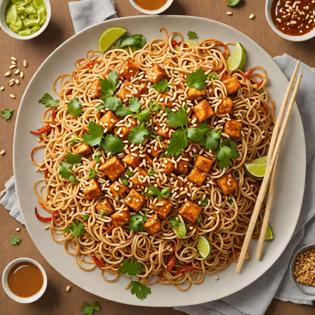 Sticky Tofu Pad Thai with Peanut Sauce