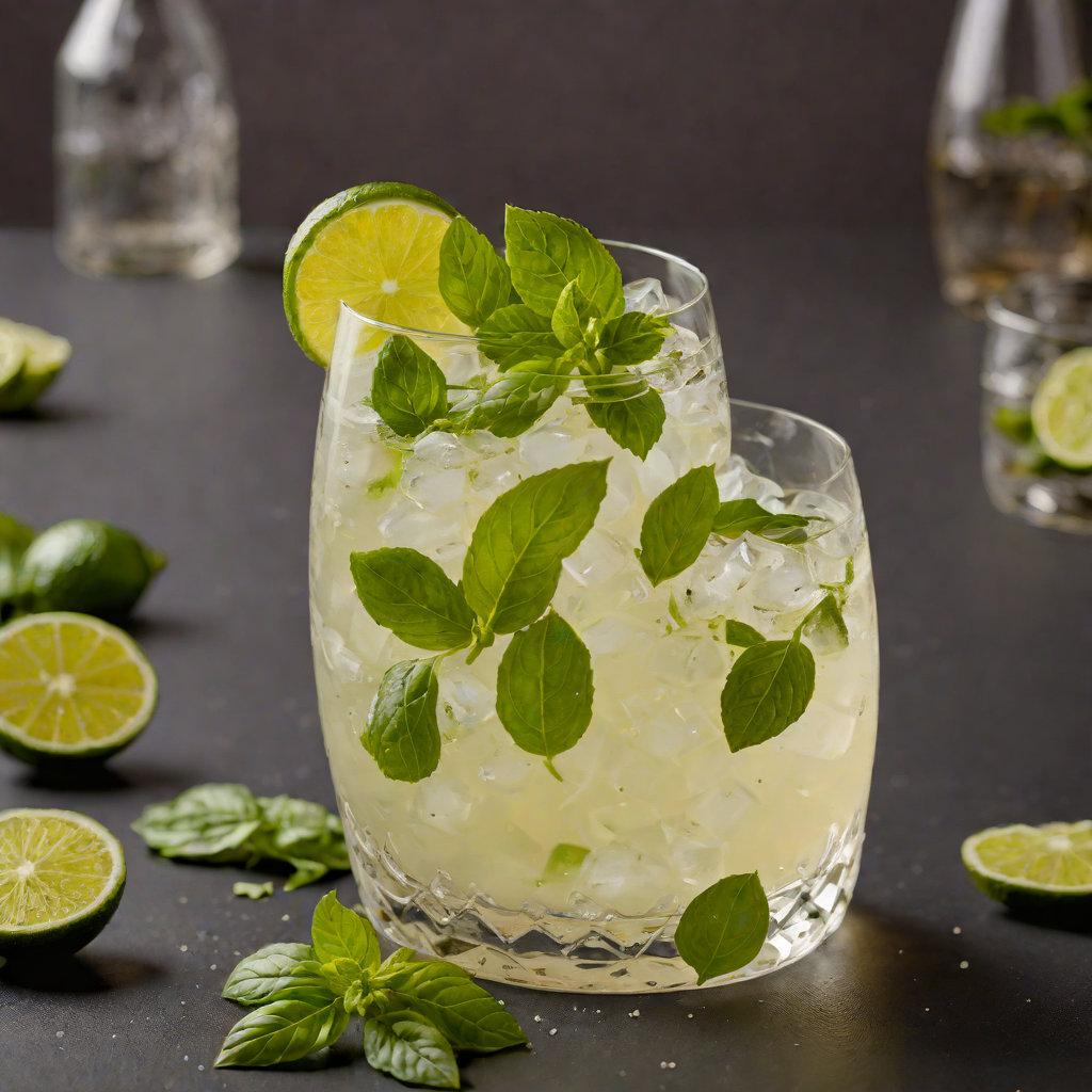 Herb-Infused Gin Fizz with Fresh Basil and Lime