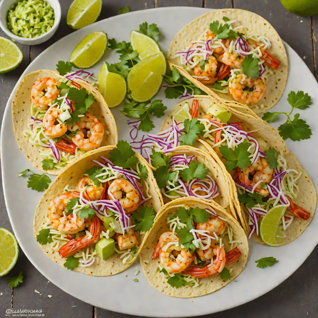Sautéed Garlic Shrimp Tacos with Cilantro Lime Slaw
