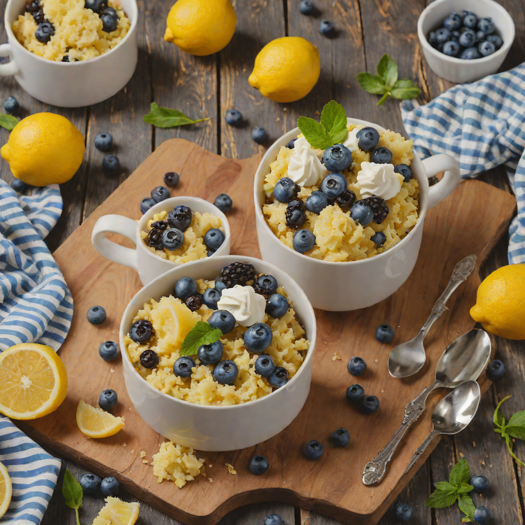 Quick Five-Ingredient Lemon Blueberry Mug Cake
