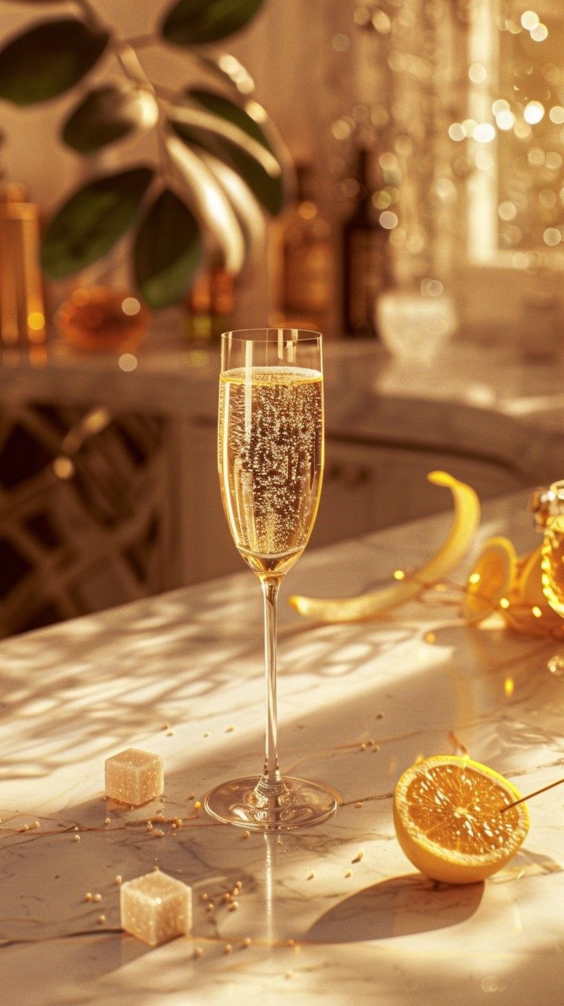 Sparkling Lychee Champagne Cocktail