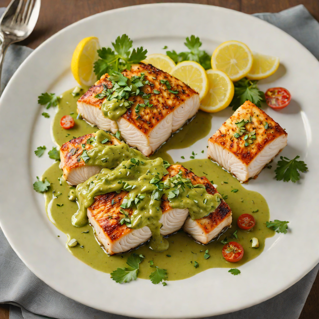 Baked Mahi-Mahi with Mojo Verde Sauce