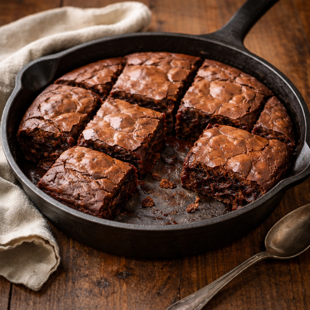 One-Hour Chocolate Fudge Brownie Skillet