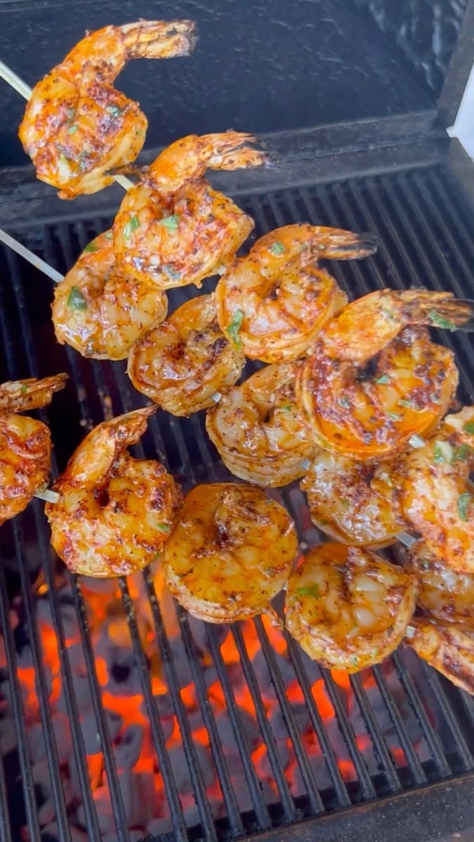 Charred Cajun-Spiced Grilled Shrimp Skewers
