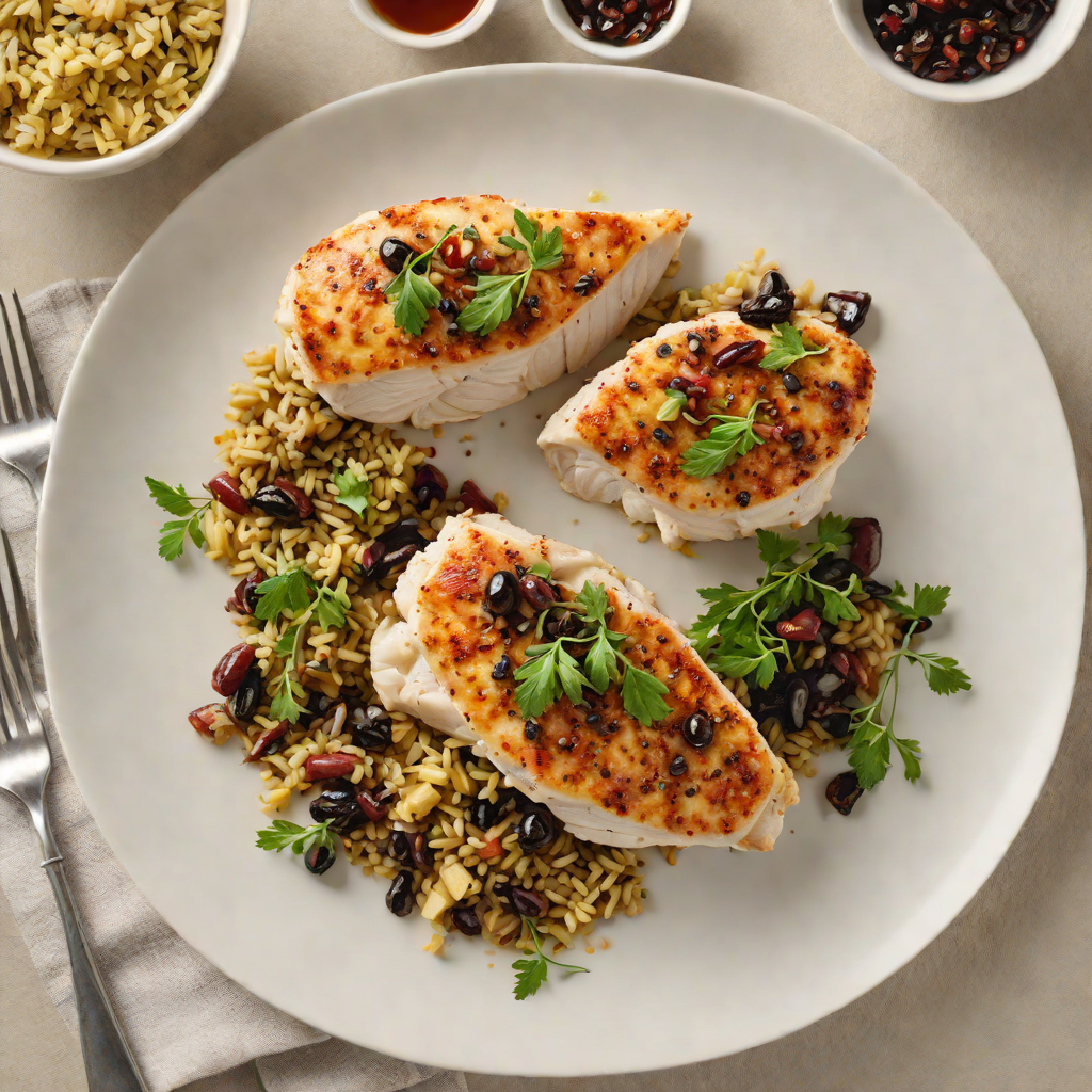 Pan-Seared Chicken with Garlic Lemon Butter and Kalamata Olive Tapenade