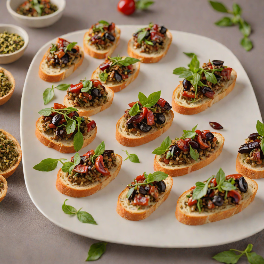 Kalamata Olive and Sun-Dried Tomato Tapenade Crostini
