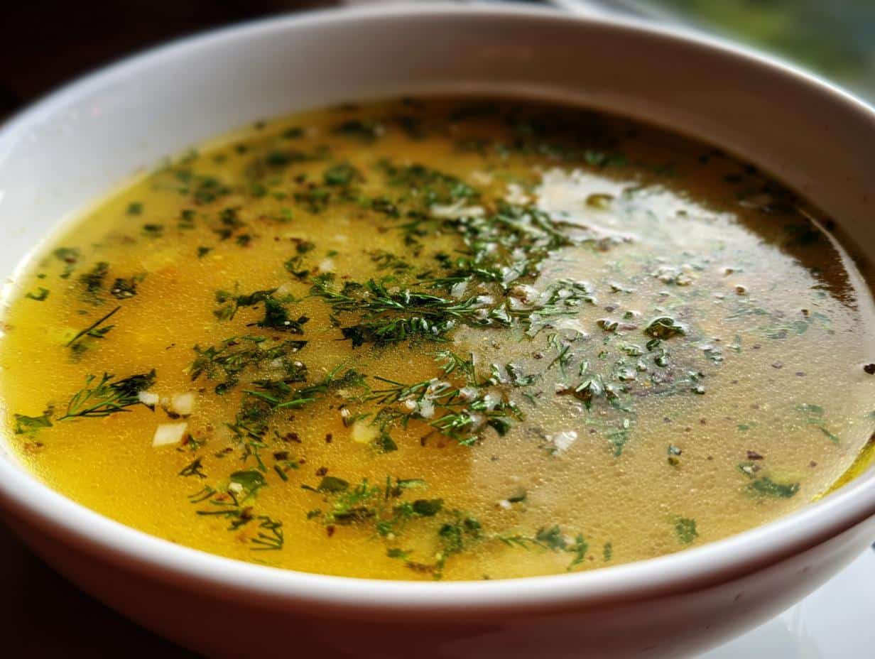 Luminous Lemon-Ginger Soup with Herb Swirl
