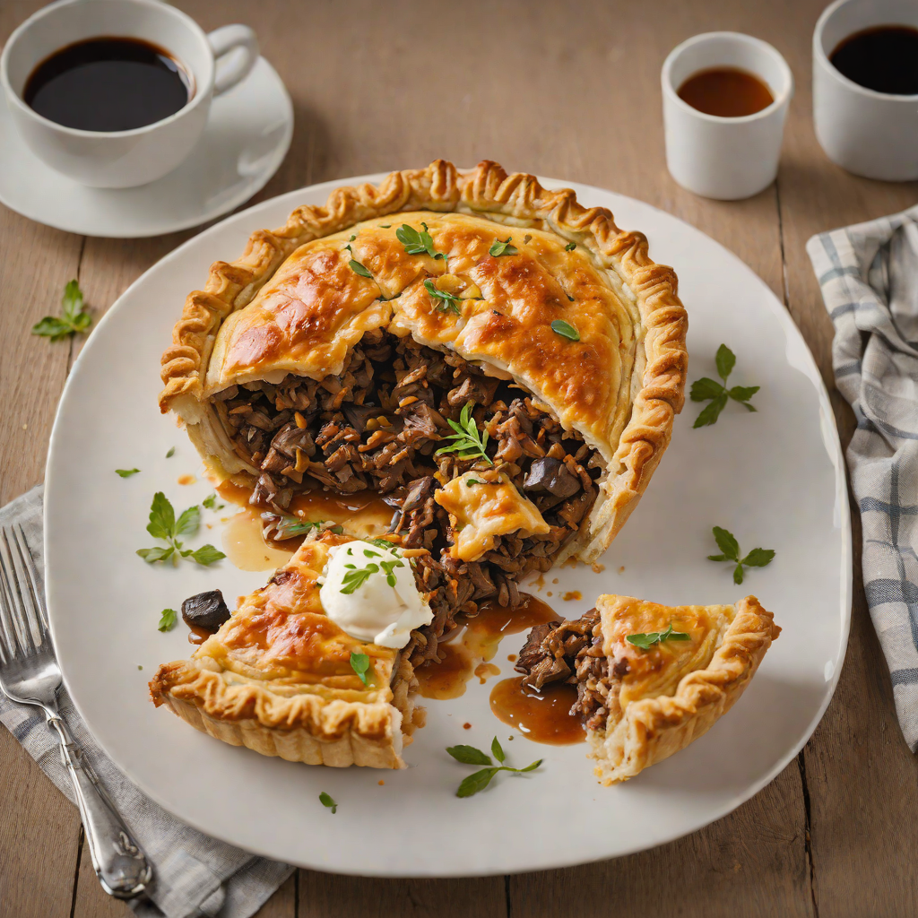 Slow-Cooked Beef and Vegemite Pie with Puff Pastry Topping