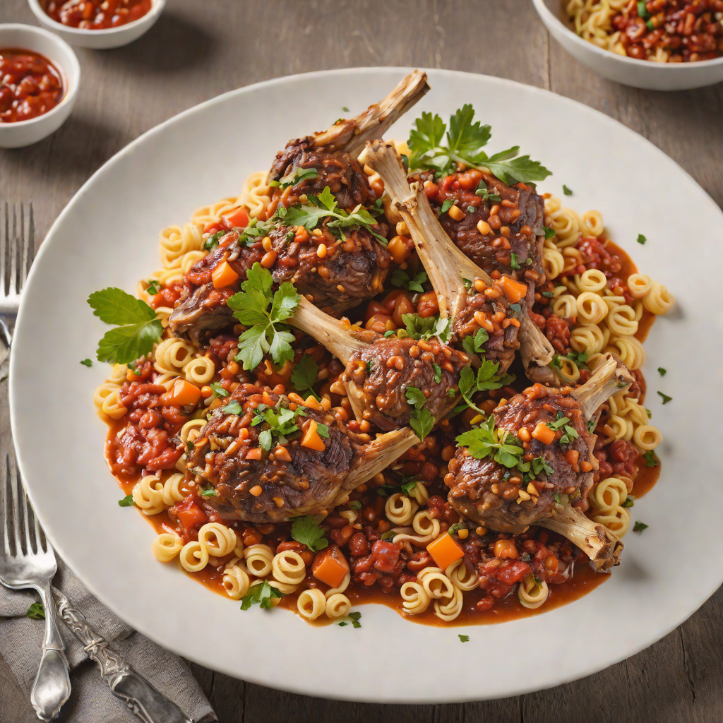 Slow-Cooked Lamb Shanks with Macadamia Nut and Tomato Ragu