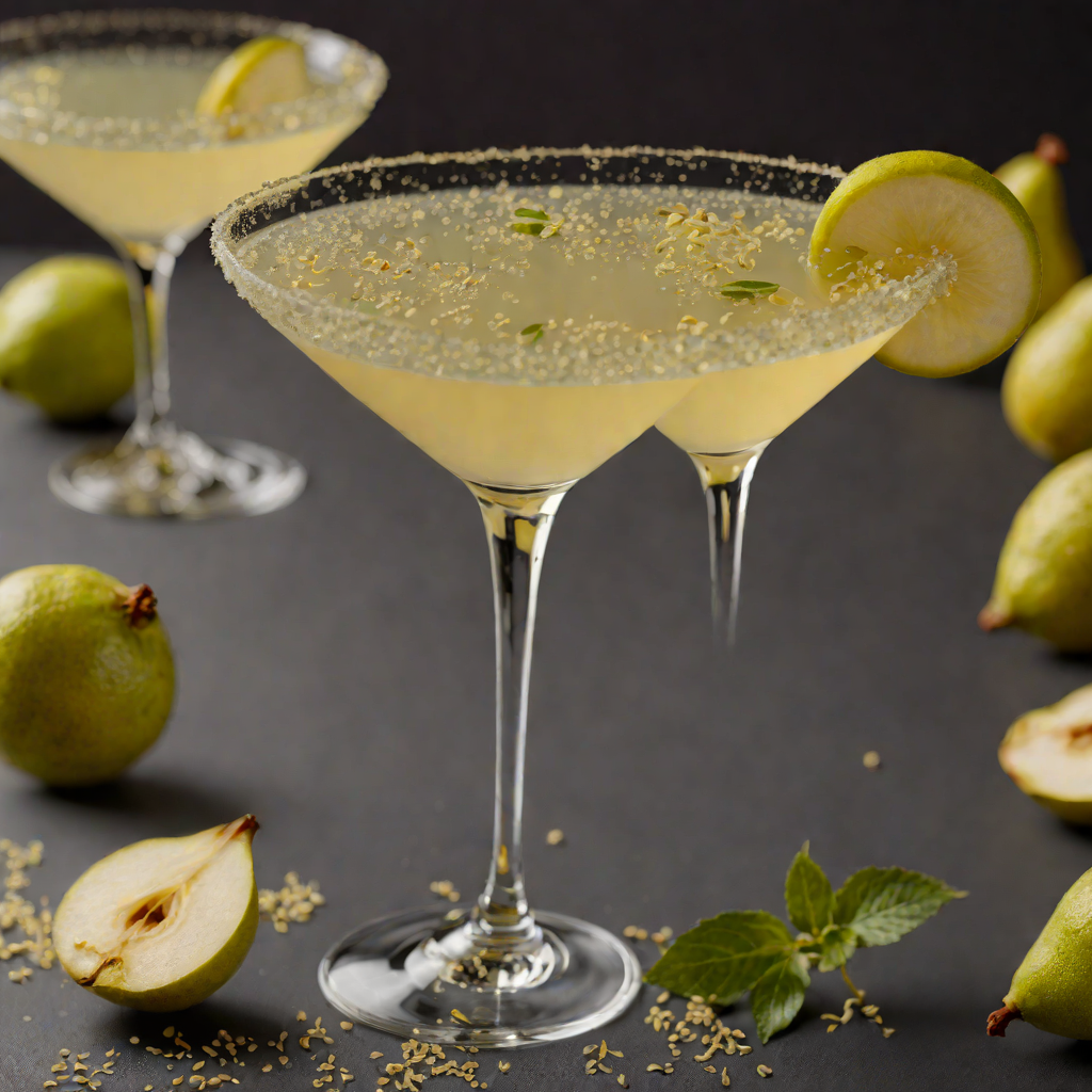 Elderflower Pear Martini with Ginger Sparkle