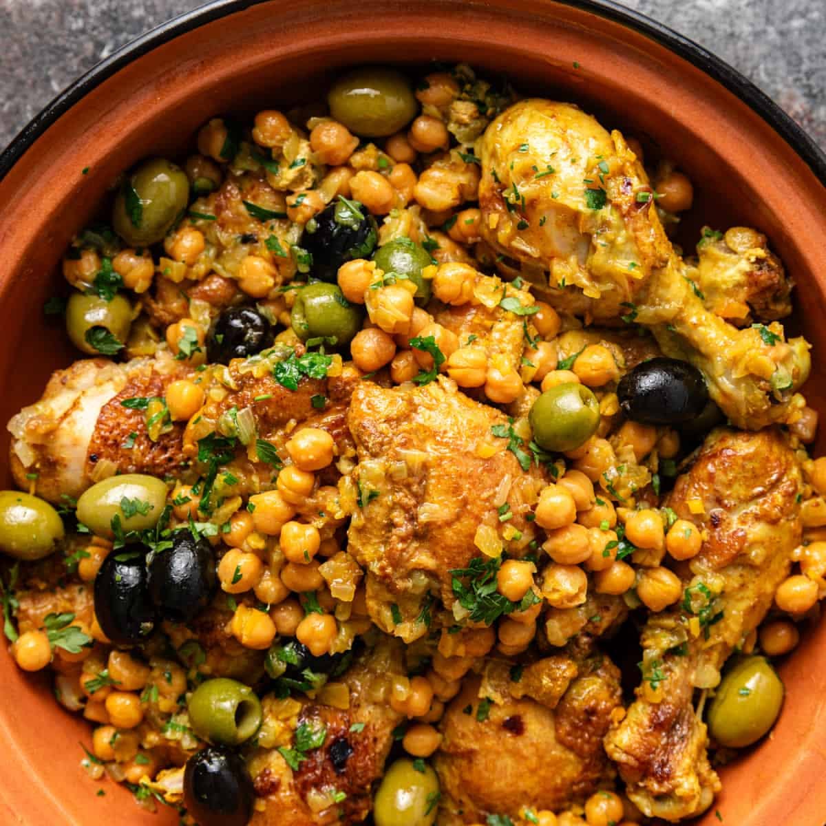 Spiced Chickpea and Olive Tagine with Preserved Lemon
