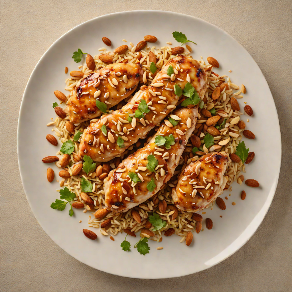 Sautéed Chicken with Honey-Garlic Glaze and Toasted Almonds