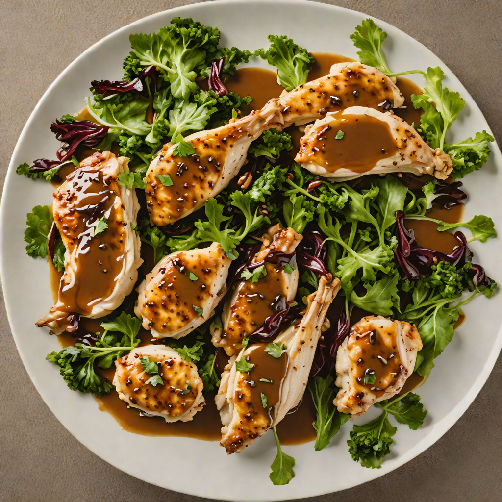 Sautéed Chicken with Honey-Balsamic Glaze and Mustard Greens