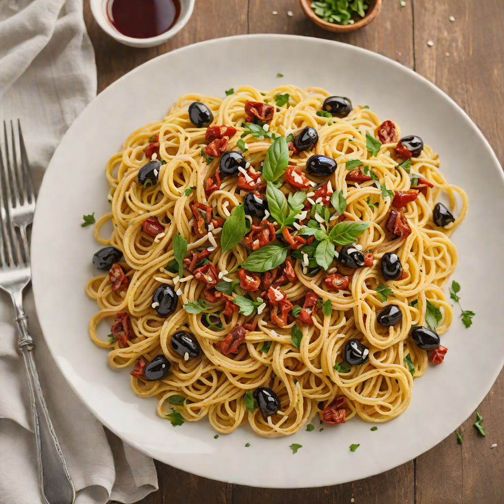 Kalamata Olive and Sun-Dried Tomato Pasta with Garlic