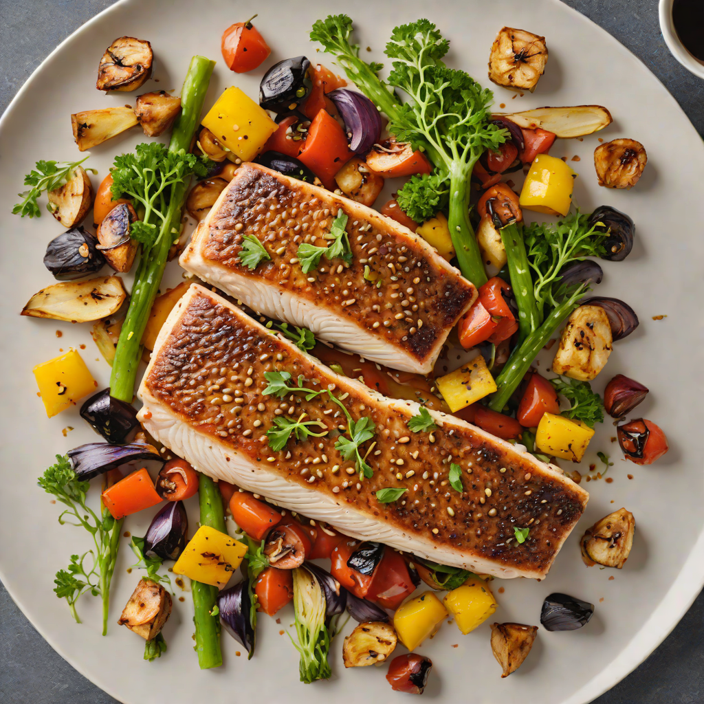Sheet Pan Honey Soy Barramundi with Roasted Vegetables