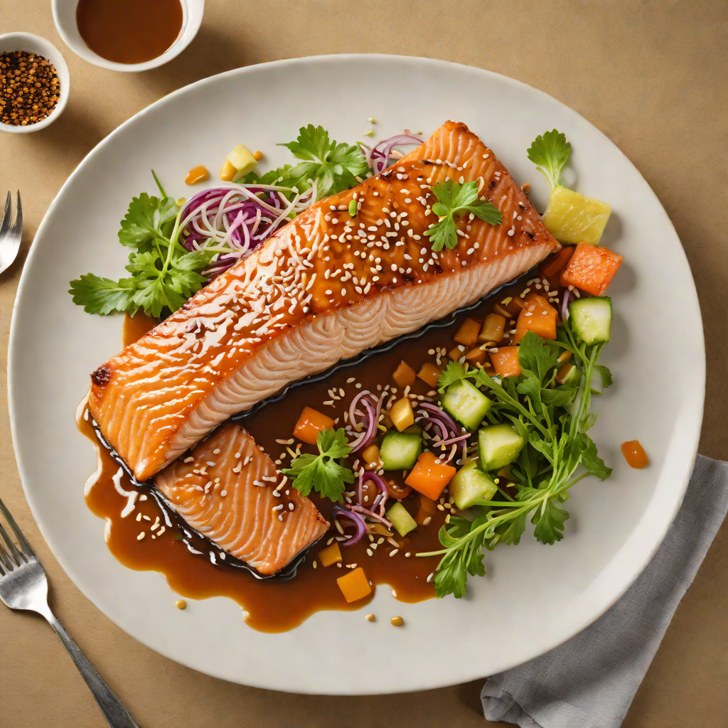Seared Miso-Glazed Salmon with Sesame-Soy Dressing