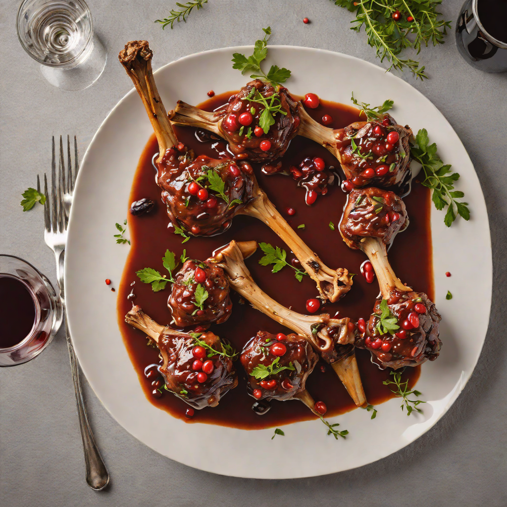 Slow-Cooked Lamb Shanks with Native Pepperberry and Red Wine