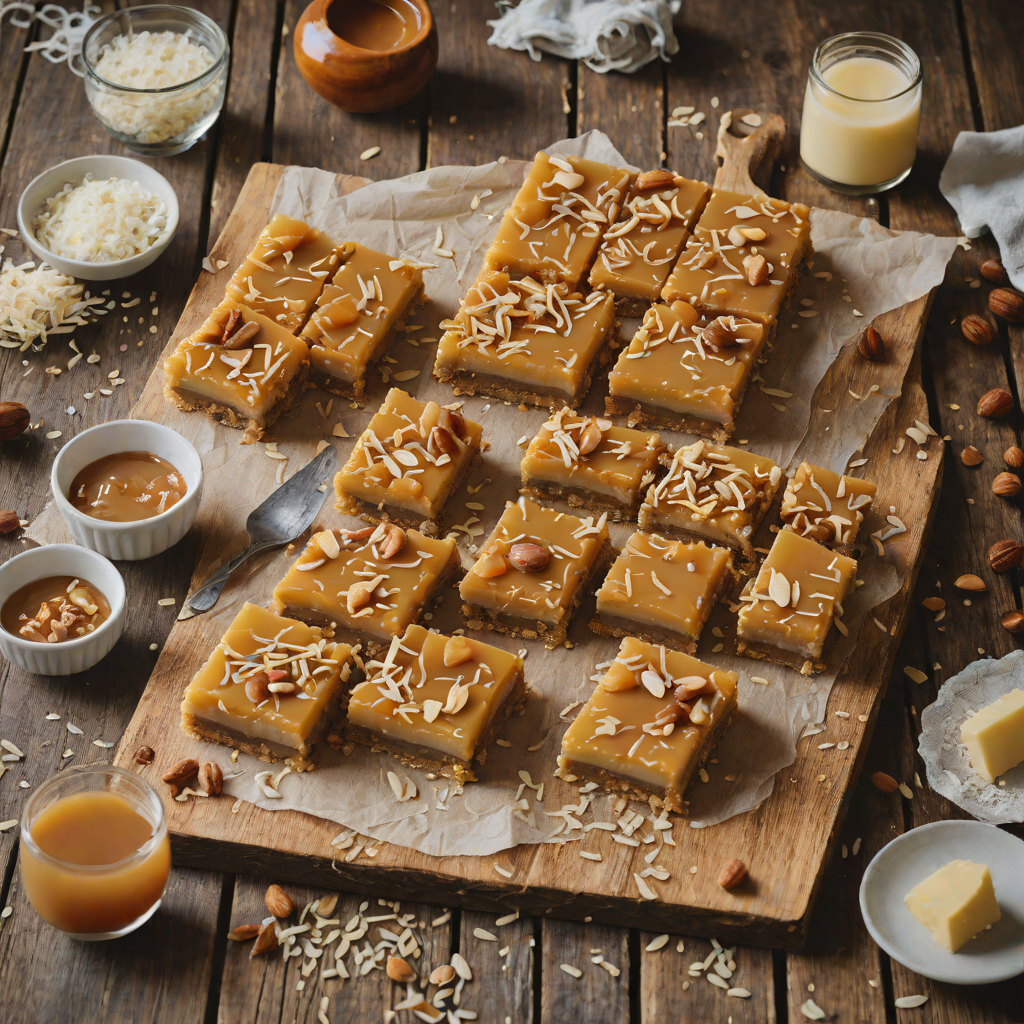 No-Bake Caramel Slice with Macadamia and Coconut Base