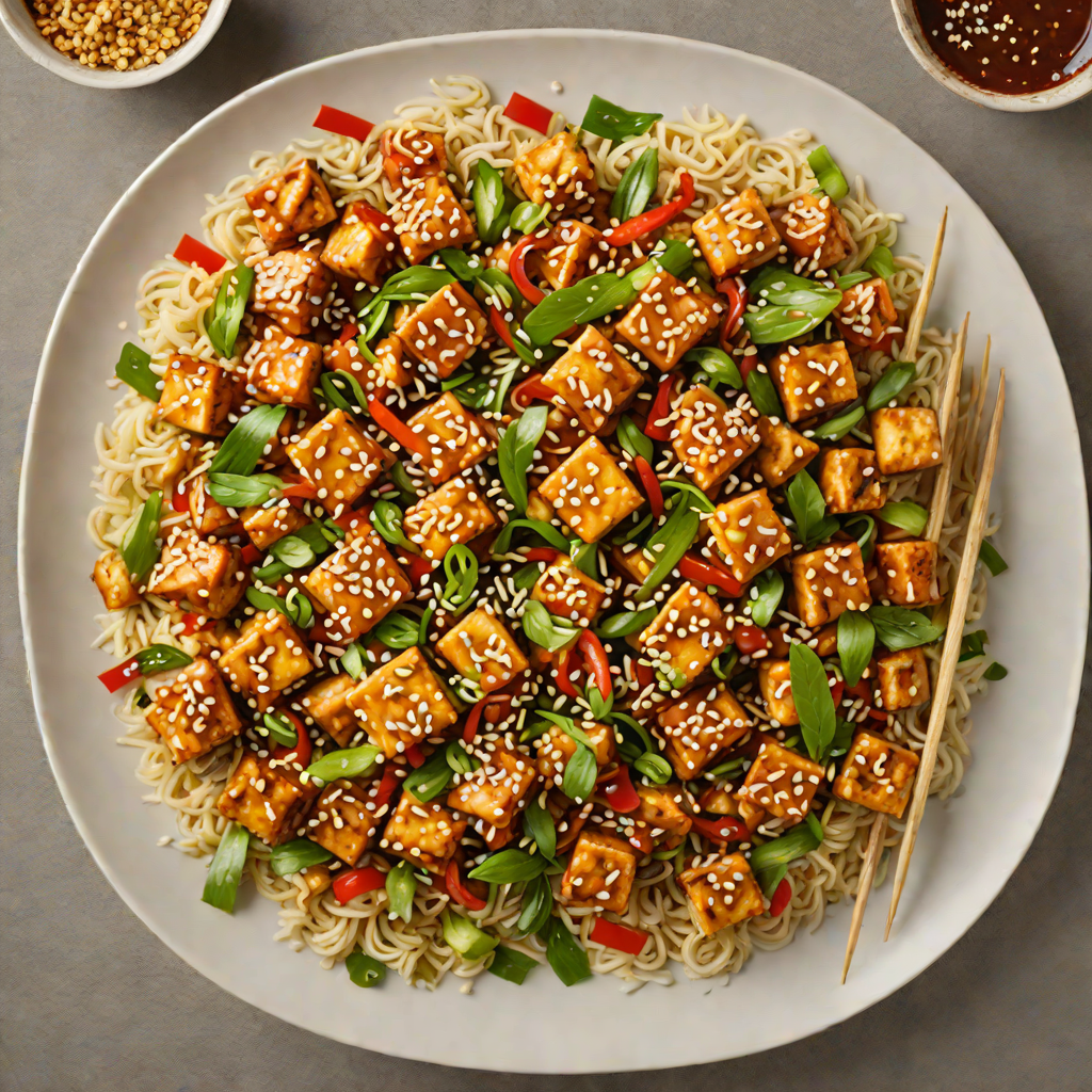 Spicy Korean-Style Tofu Stir Fry with Sesame and Scallion