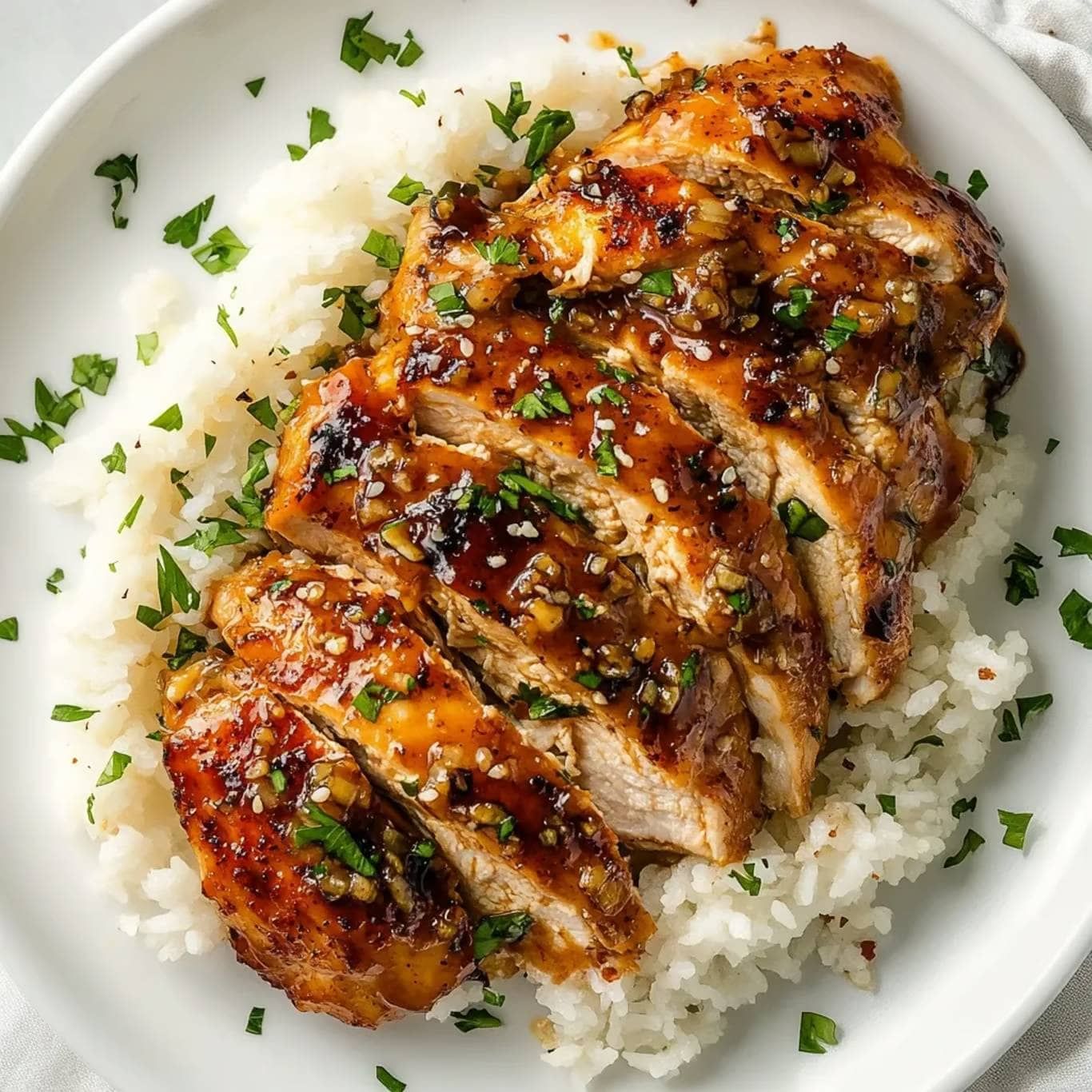 Pan-Seared Chicken with Honey Glaze and Roasted Garlic
