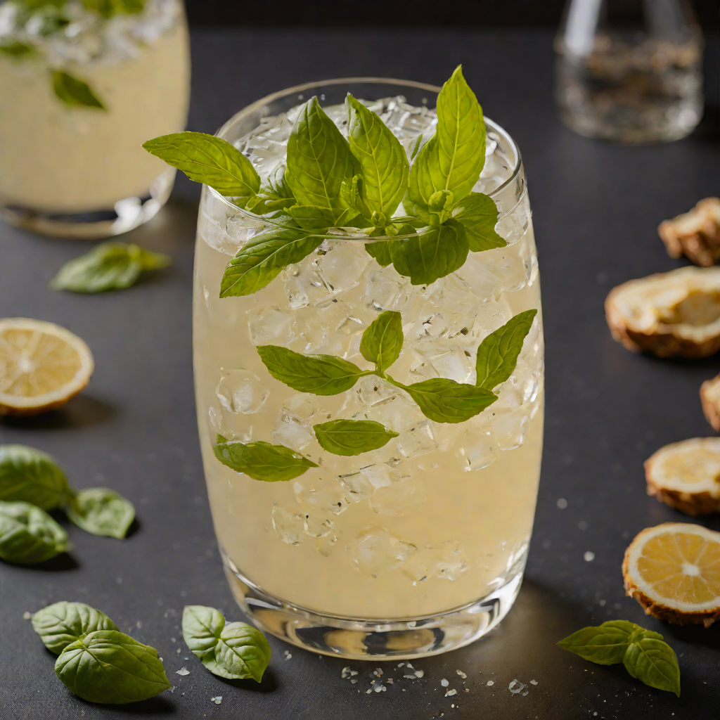 Ginger-Infused Gin Fizz with Basil