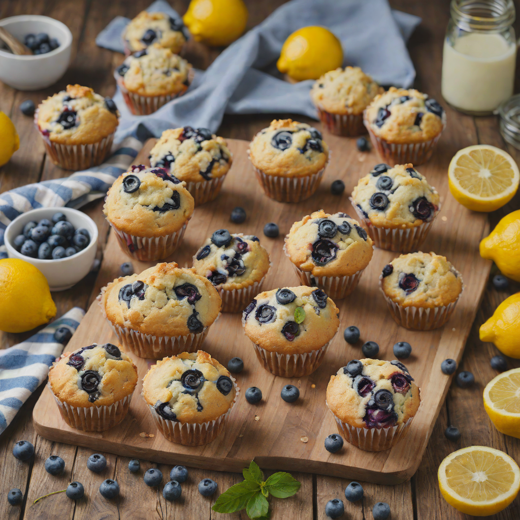 Five-Ingredient Lemon Blueberry Muffins