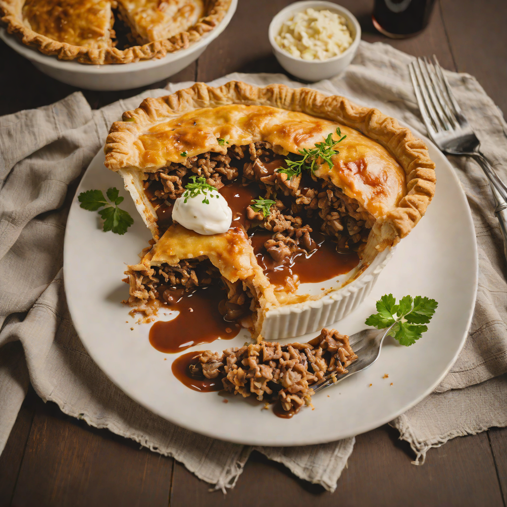 Slow-Baked Meat Pie with Rich Guinness Gravy