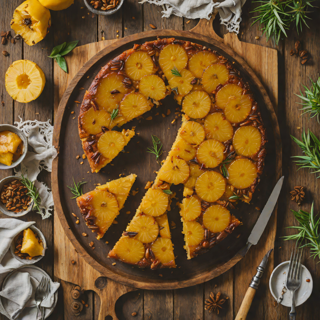Upside-Down Caramelized Pineapple Skillet Cake