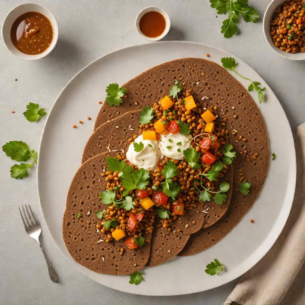 Injera-Style Teff Flatbread with Spiced Lentil Ragout