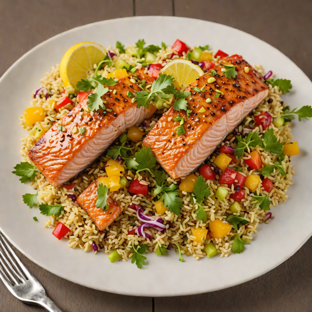 Honey-Garlic Glazed Salmon with Citrus Quinoa Salad