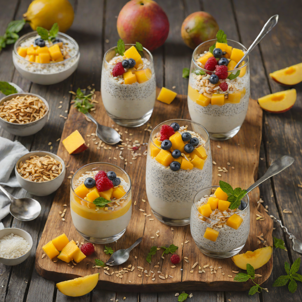 Fourth Layer Mango and Coconut Chia Pudding Parfait