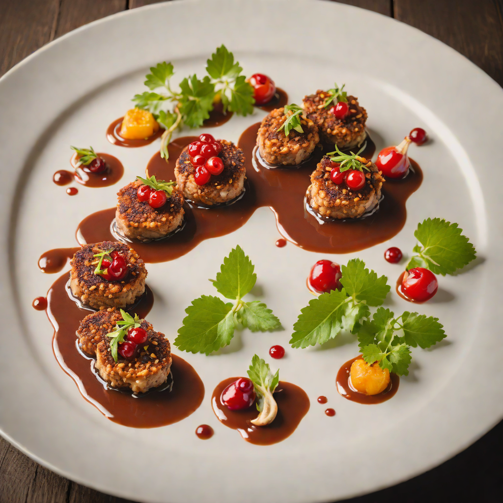 Macadamia-Crusted Kangaroo Medallions with Quandong Sauce