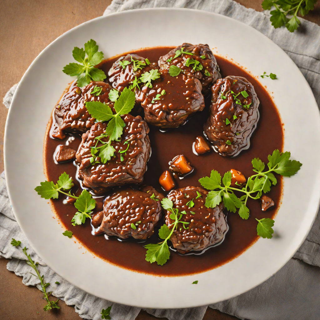 Slow-Cooked Beef Cheeks in Red Wine and Herb Sauce