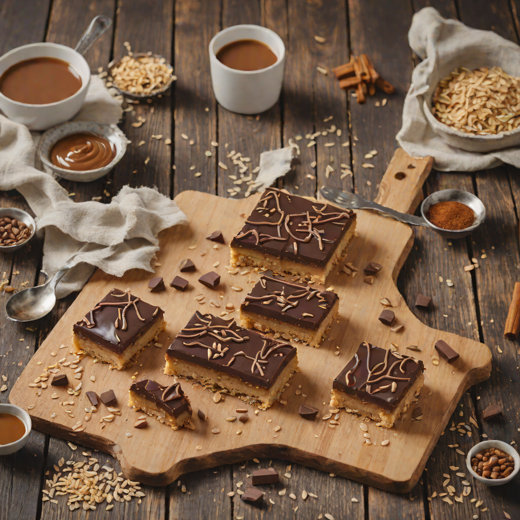 No-Bake Caramel Slice with Oat Base and Chocolate Topping